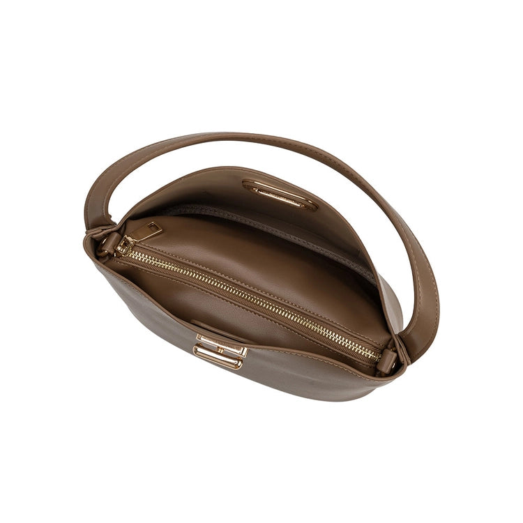 Lana Recycled Vegan Leather Crossbody Bag in Taupe