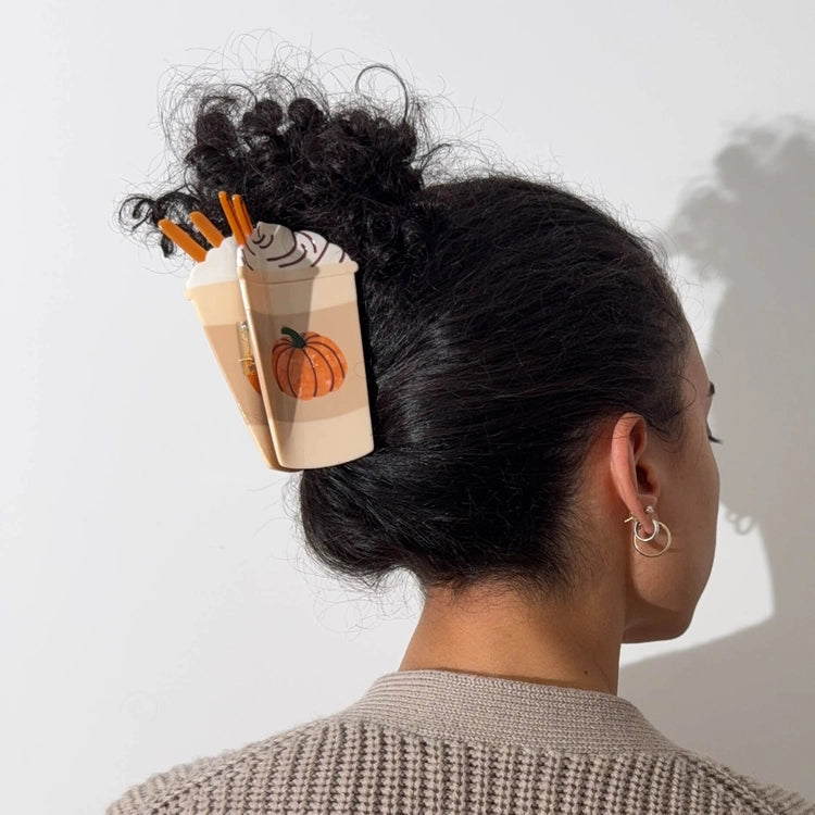 Large Pumpkin Spice Latte Hair Clip