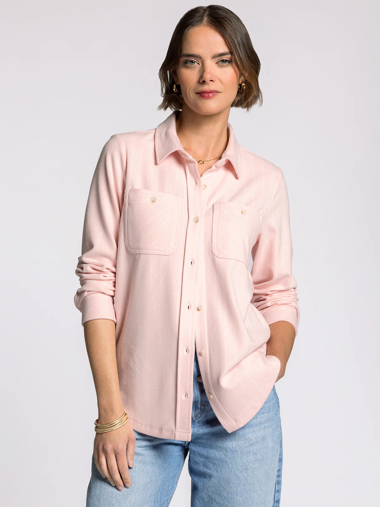 Lewis Shirt in Soft Pink White