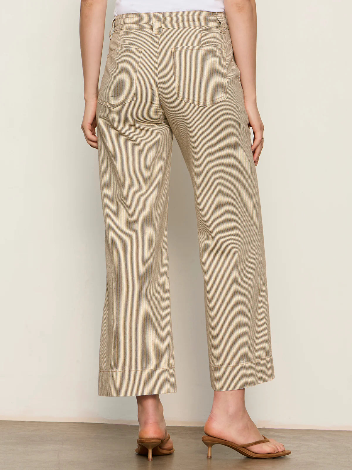 Lily Stripe Cropped Pant in Lido