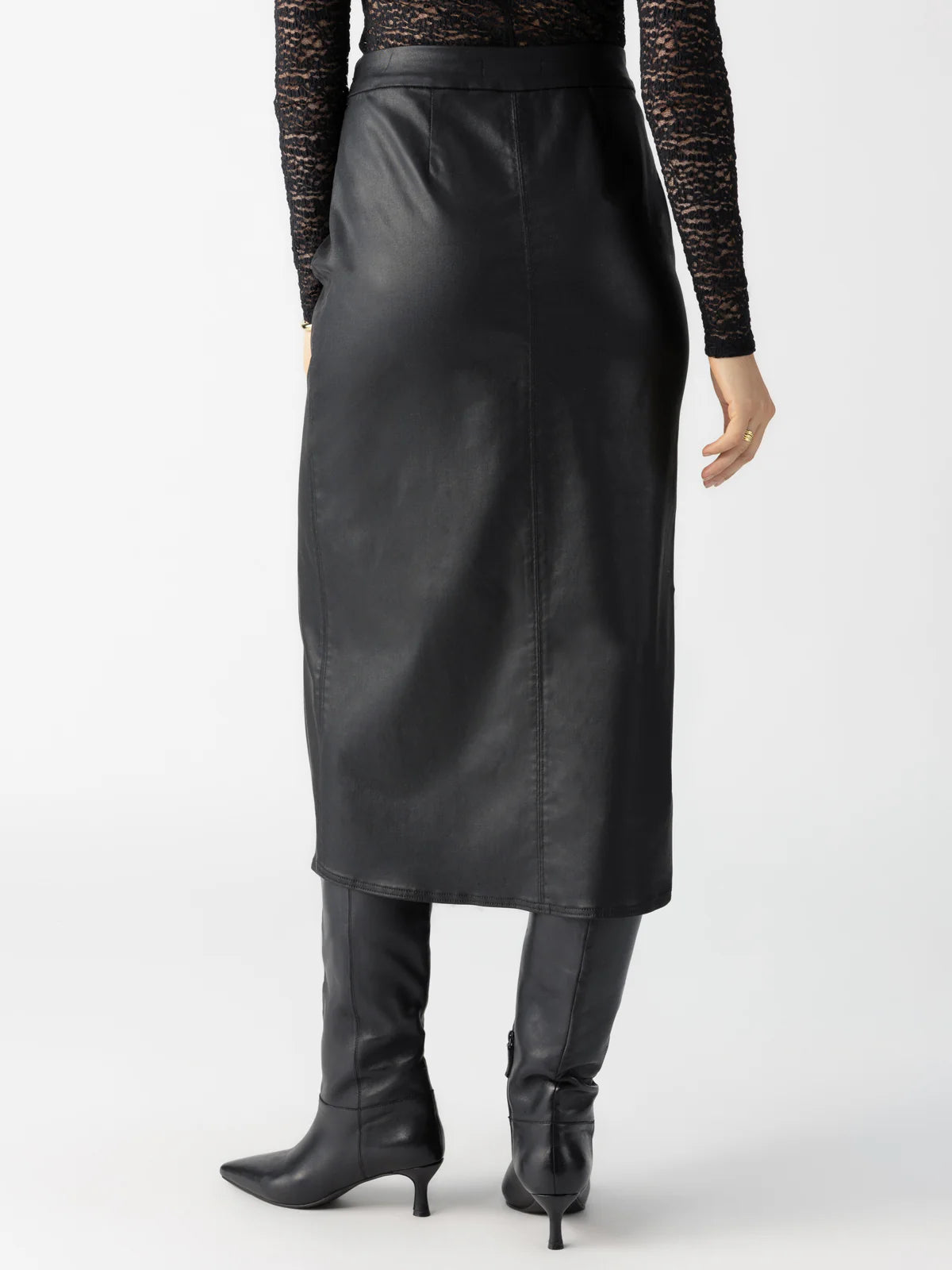 Long Coated Midi Skirt