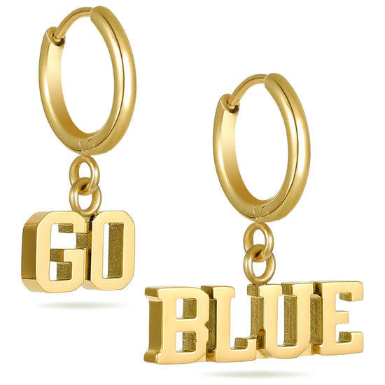 Go Blue Huggie Earrings