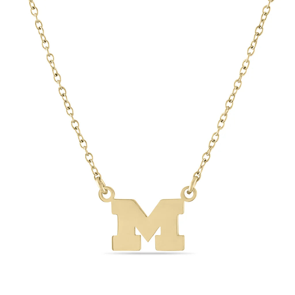 Michigan Block M Necklace