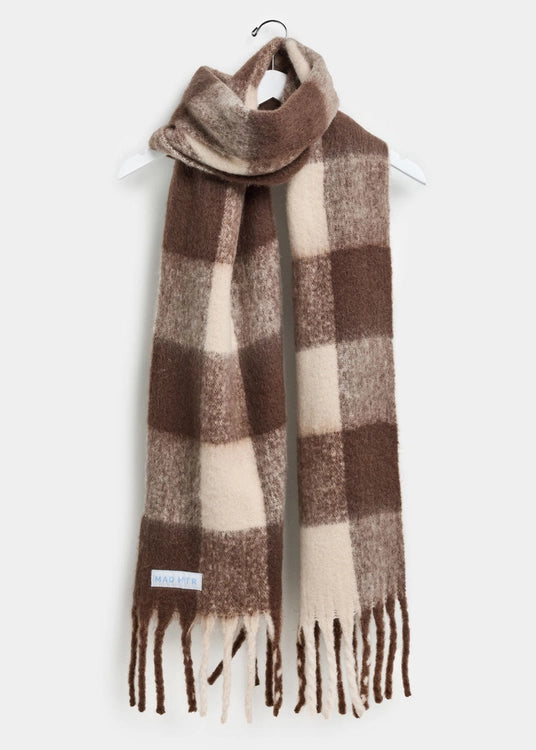 Mad Hatter Oversized Blanket Scarf Espresso & Cream