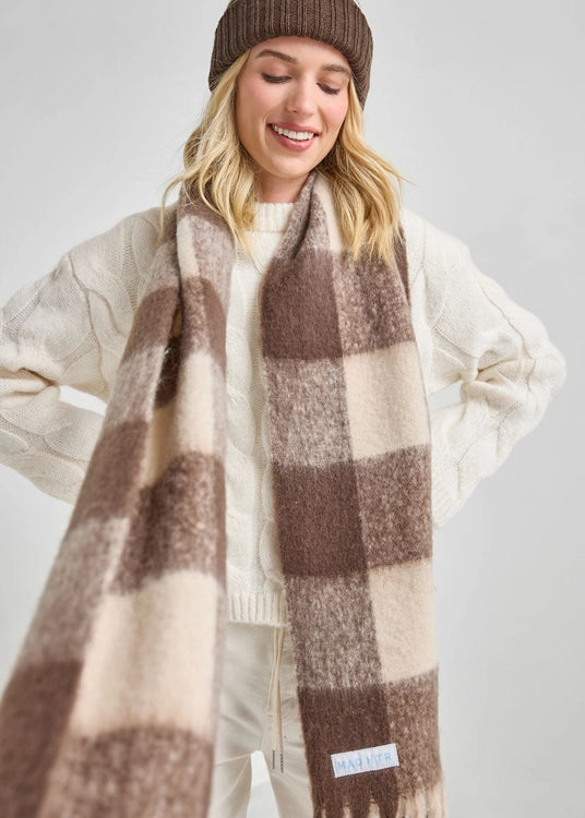 Mad Hatter Oversized Blanket Scarf Espresso & Cream