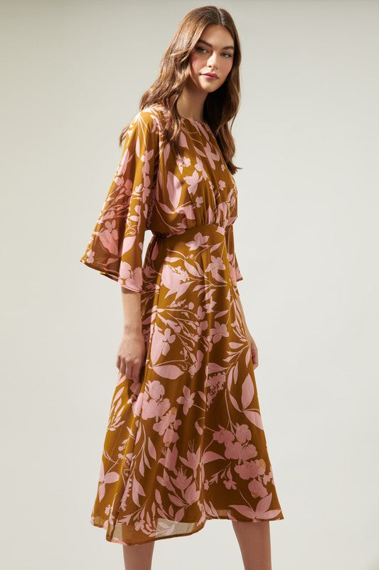 Load image into Gallery viewer, Magnolia Floral Midi Dress
