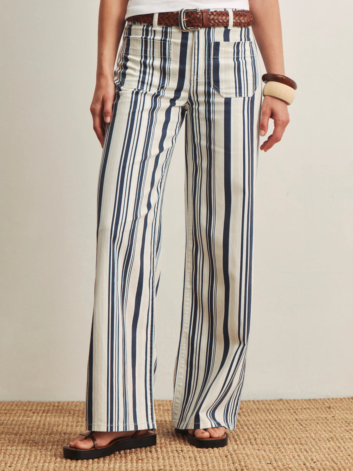 Marine Full Length Jeans in Sail Stripe