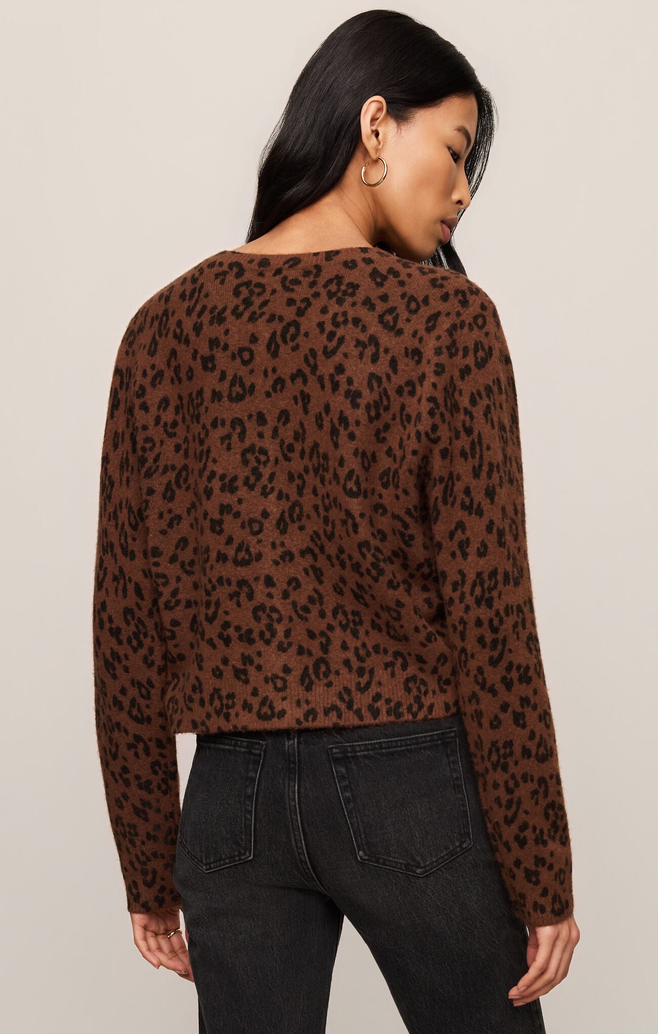 Medina Leopard Cardigan in Burnt Umber