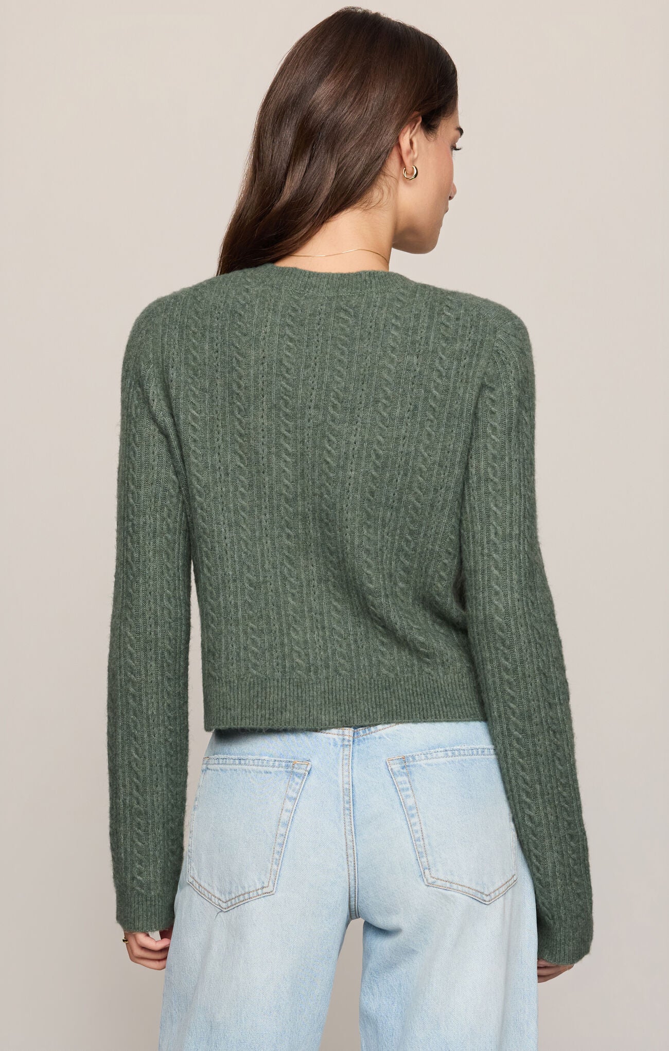 Medina Pointelle Cardigan in Monstera