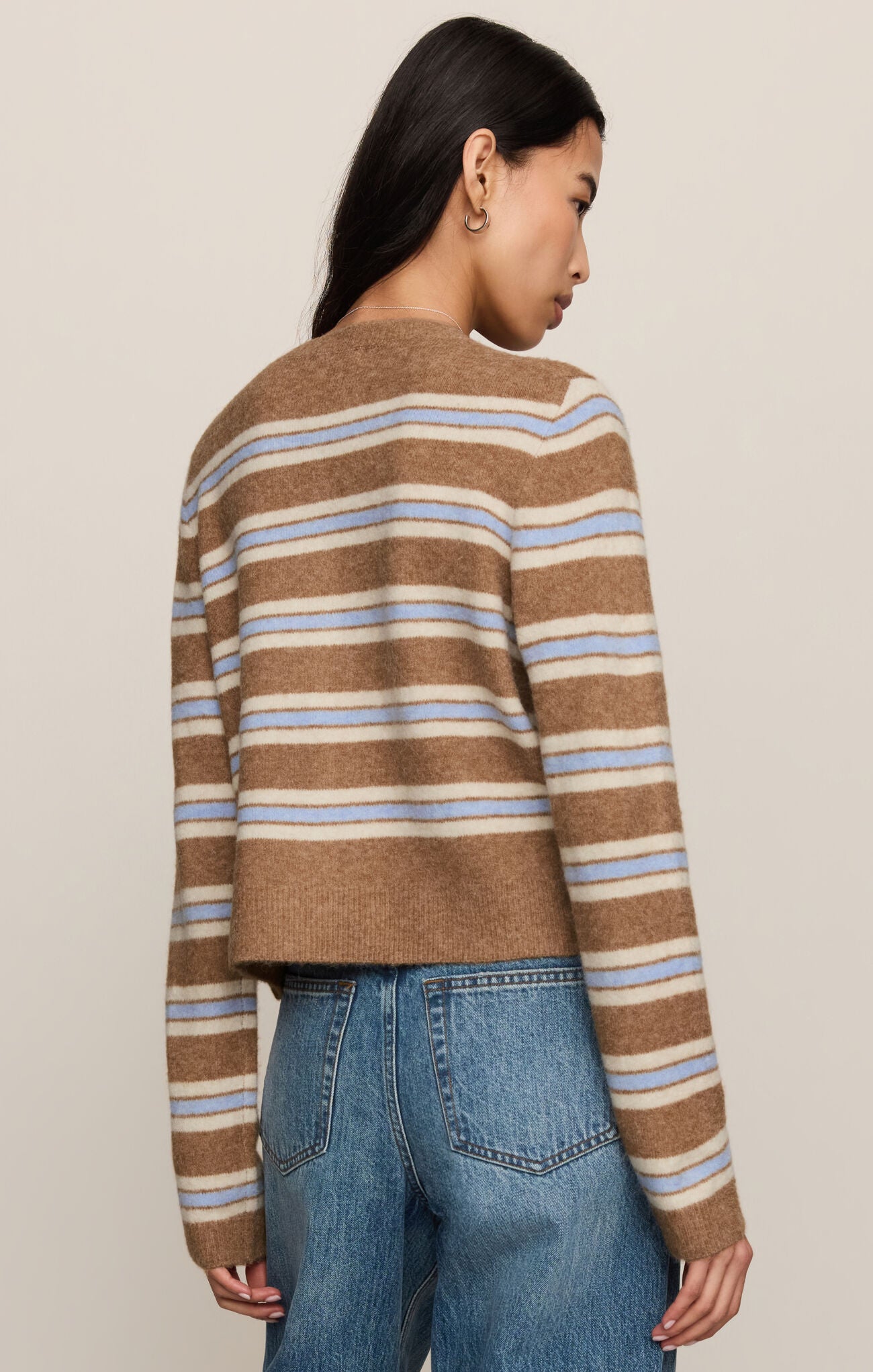 Medina Stripe Cardigan in Golden Caramel