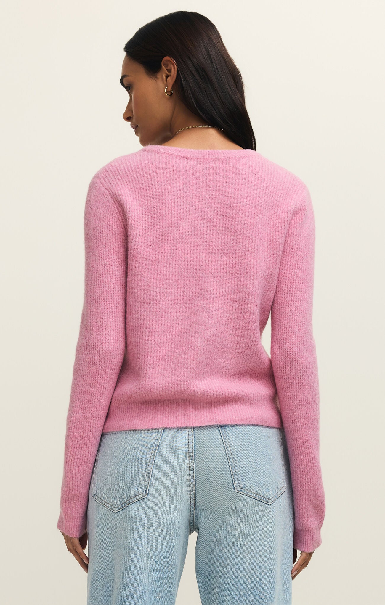 Medina Rib Cardigan in Pink Crush