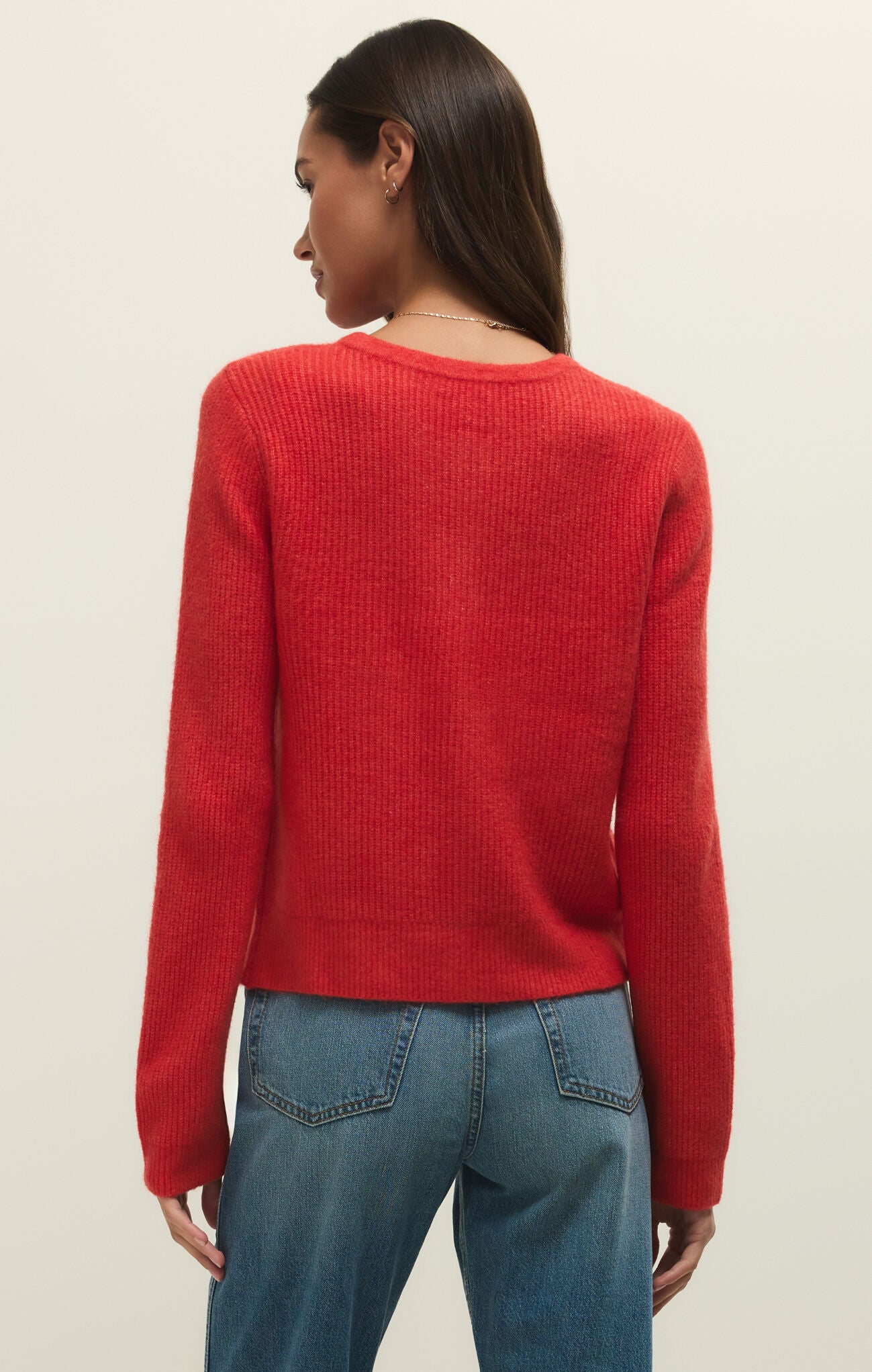 Medina Rib Cardigan in Red Lotus
