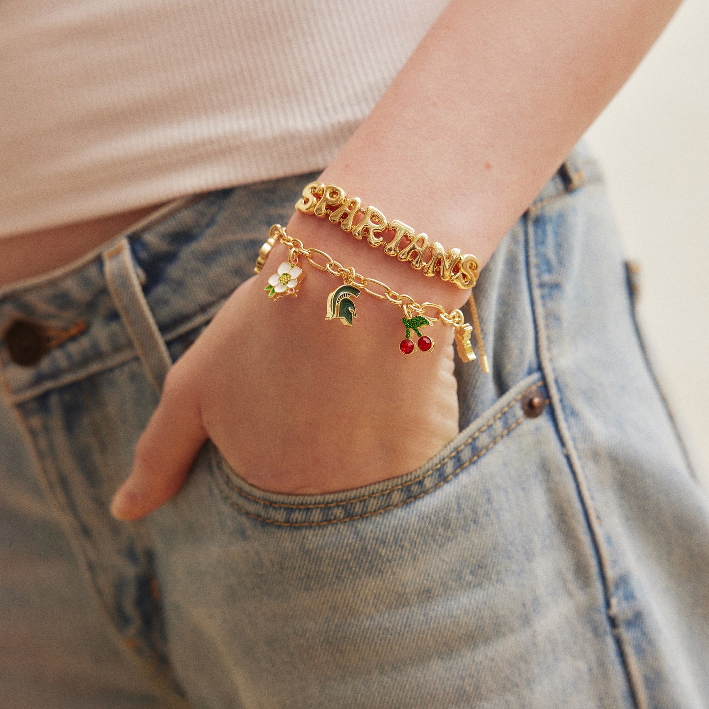 Michigan State University Charm Bracelet Set