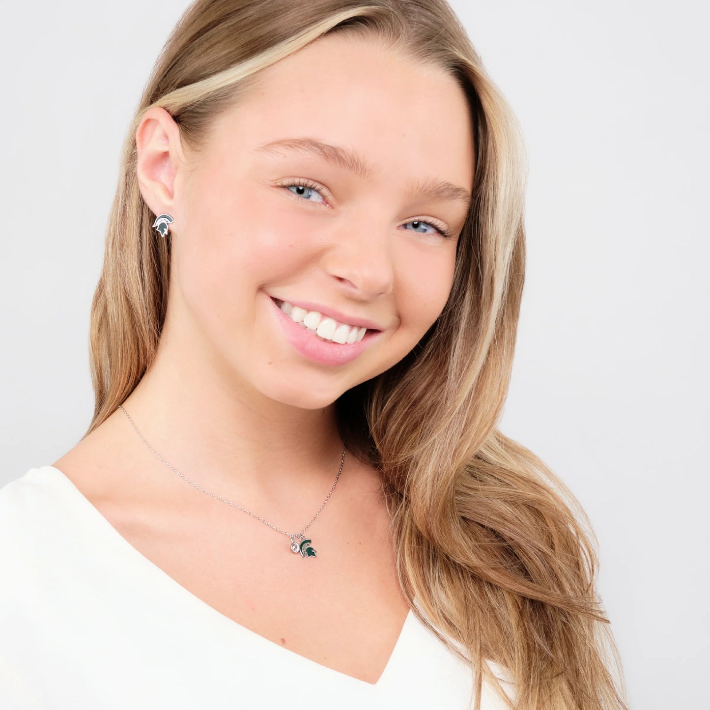 Michigan State Spartan Charm Necklace