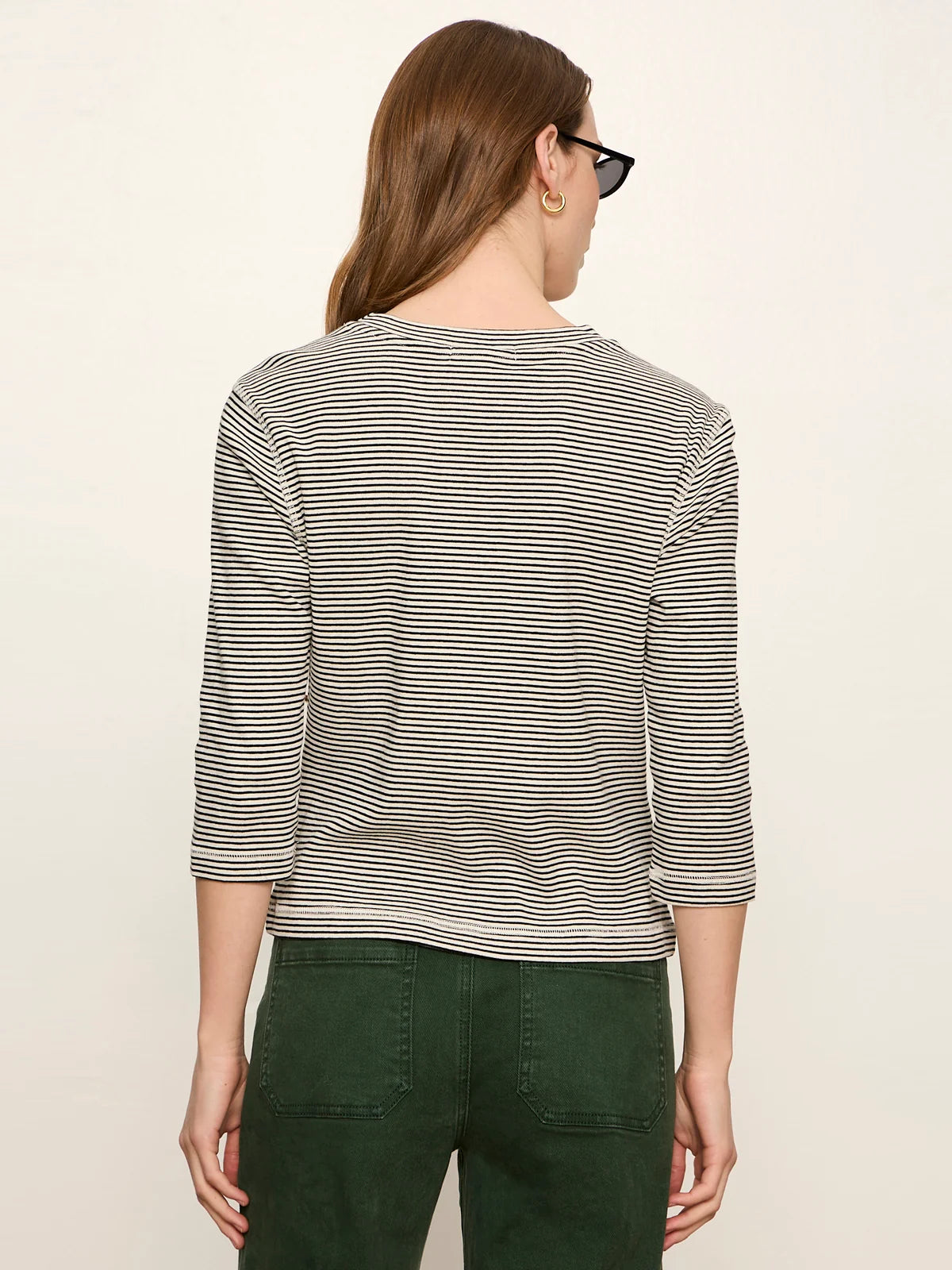 3/4 Mode Tee in Chalk French Stripe