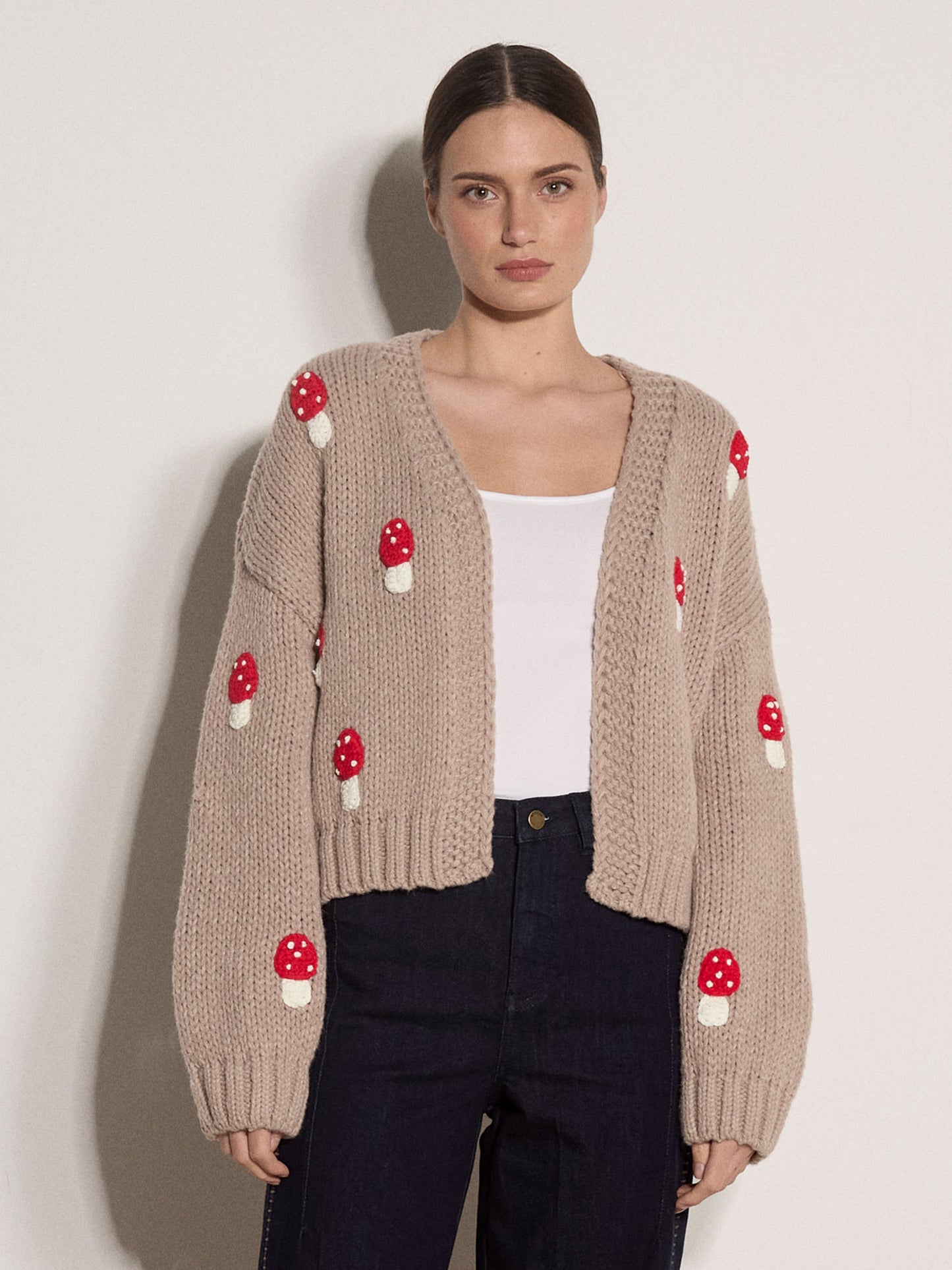 Mushroom Open Cardigan