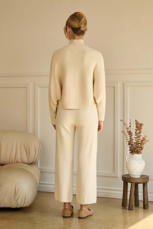 Nicky Button Detail Sweater in Ivory