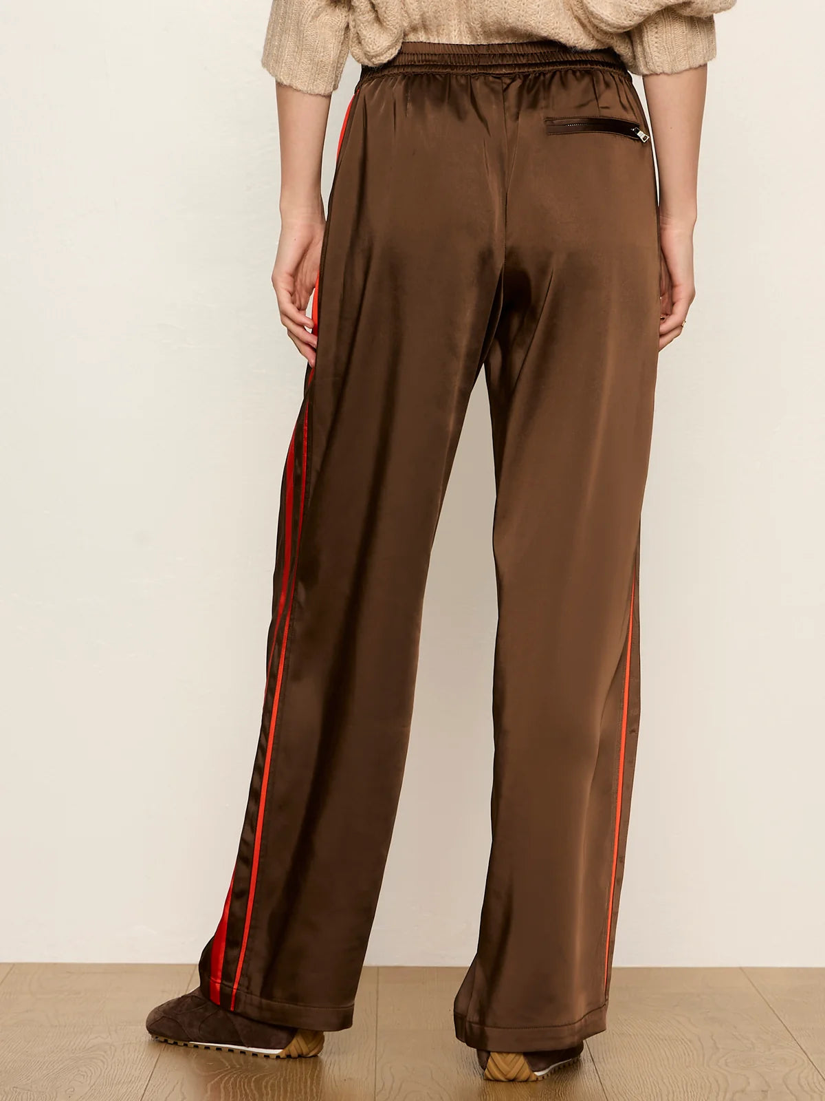 On Track Satin Pant in Espresso Martini
