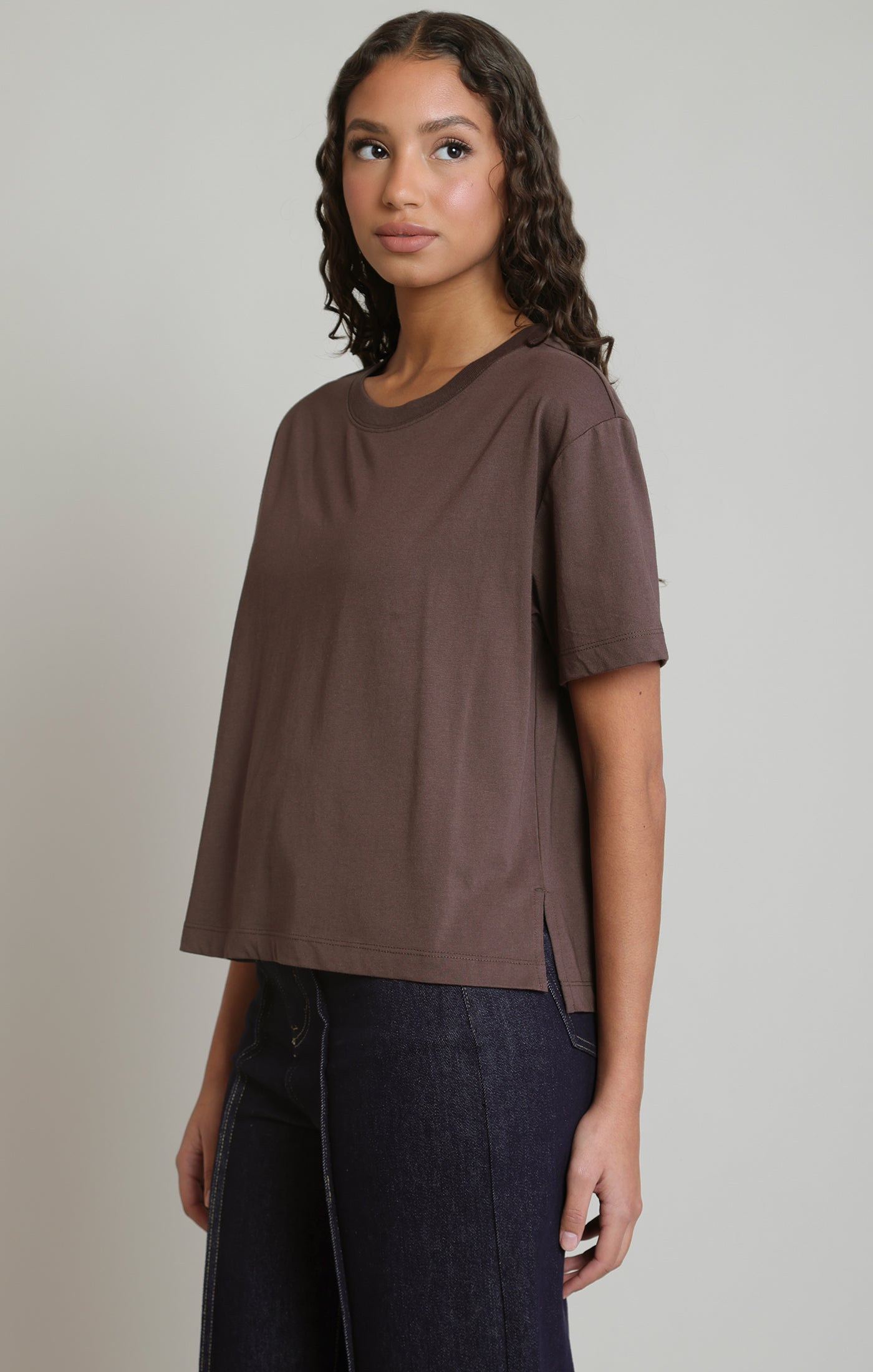 On the Daily Tee in Brown