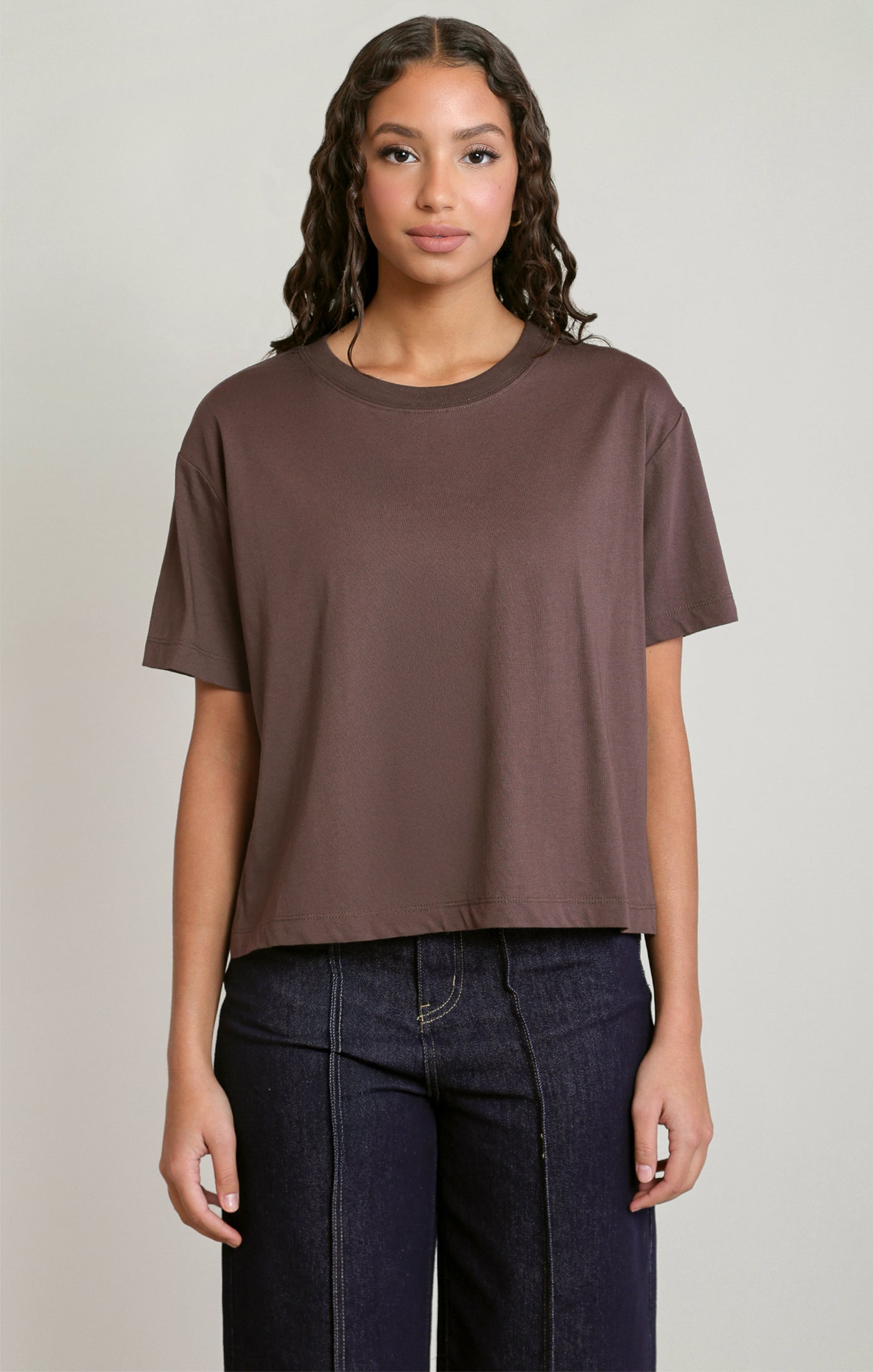 On the Daily Tee in Brown