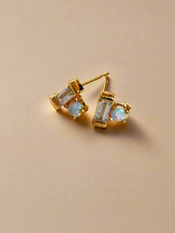 Opal Baguette Earrings