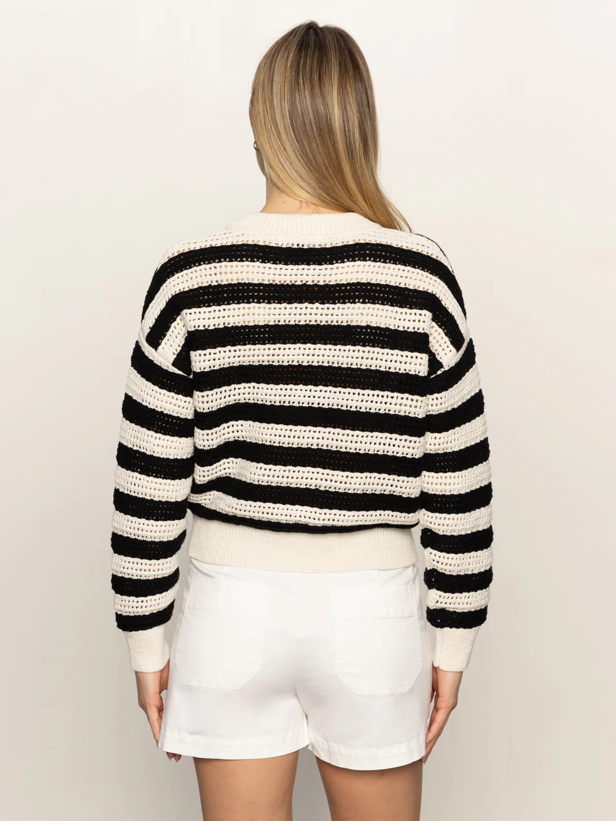 Open Knit Bomber Jacket