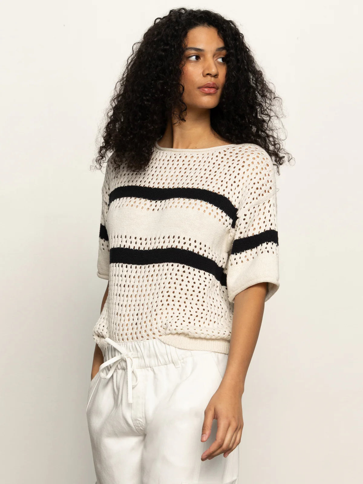 Openwork Stripe Tee