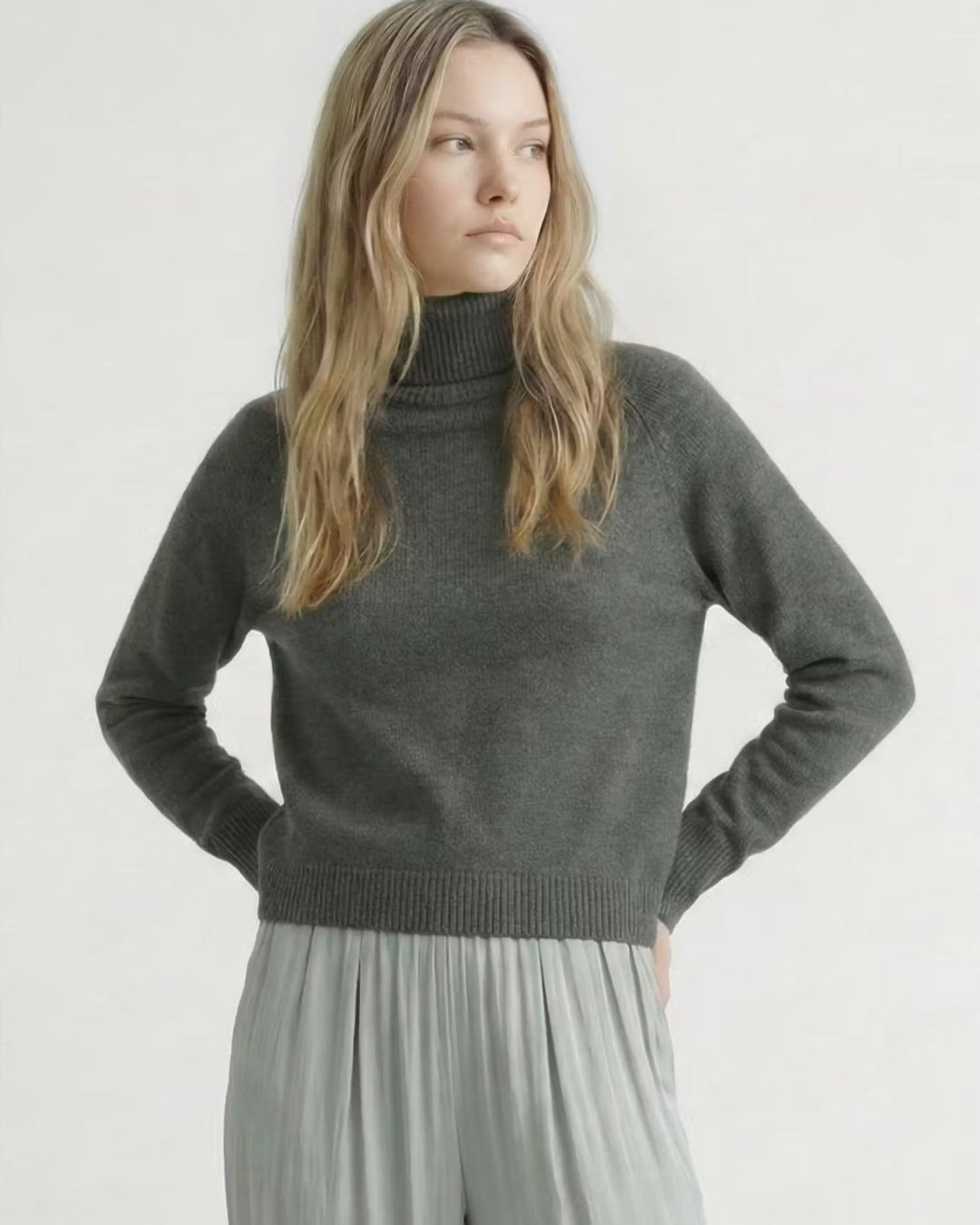 Pugliese Turtleneck Sweater in Dark Grey
