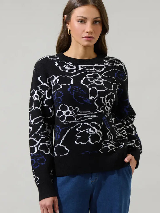 Perry Floral Dropped Shoulder Sweater