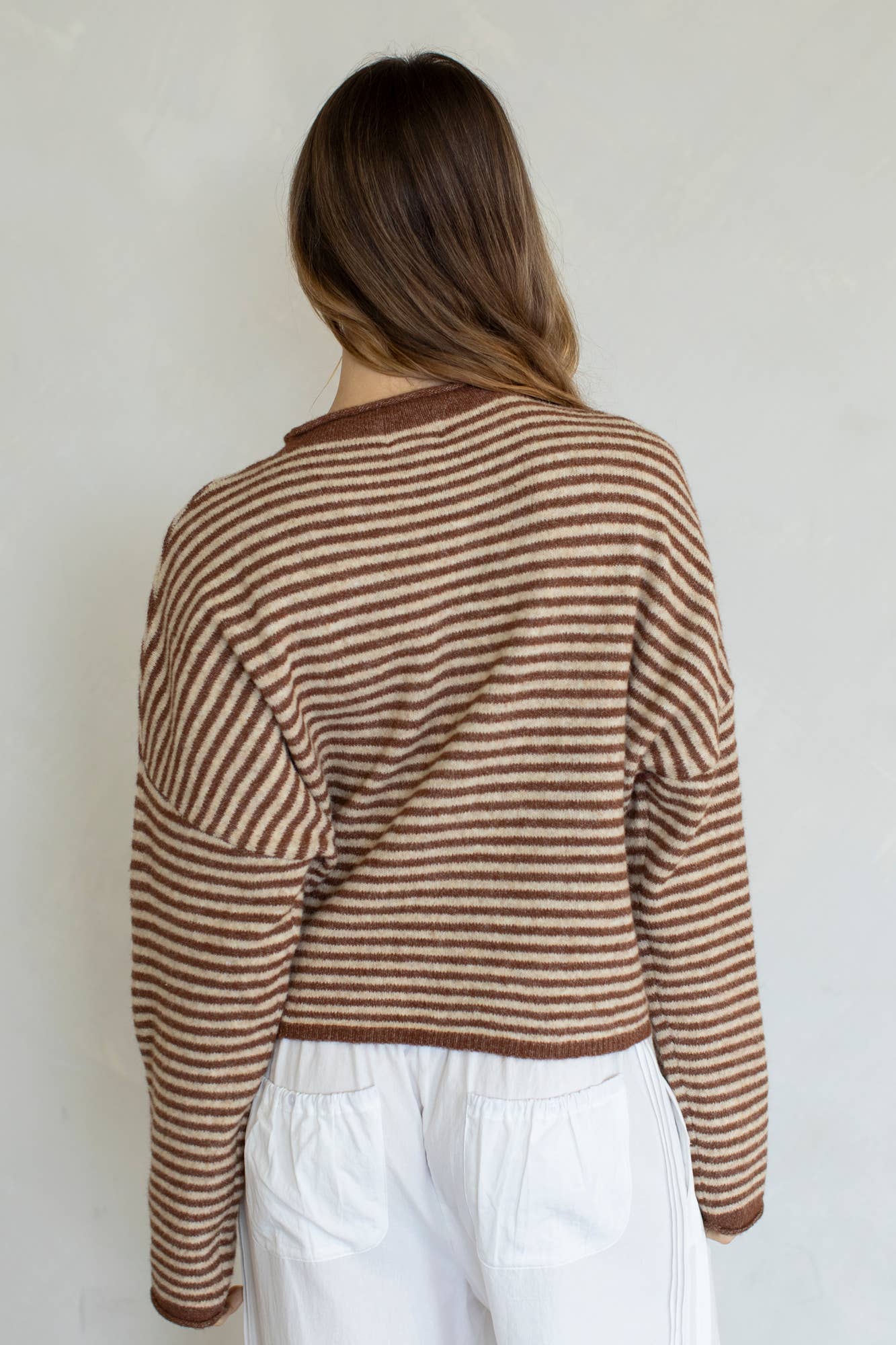 Piper Cardigan Mini Stripe in Brown
