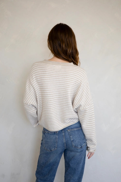 Piper Cardigan Mini Stripe in Cream