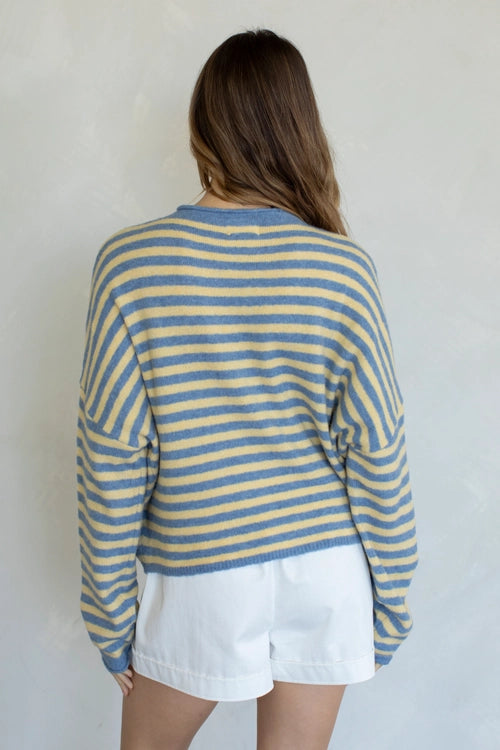 Piper Striped Pullover Sweater in Butter