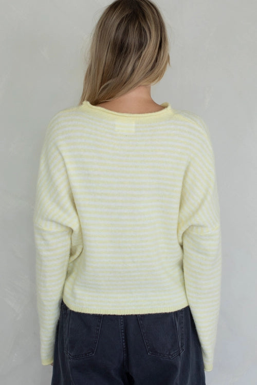 Piper Cardigan Butter Mini Stripe