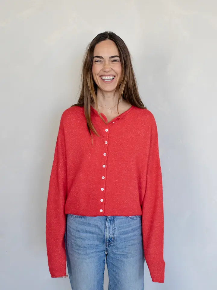 Piper Cardigan Red