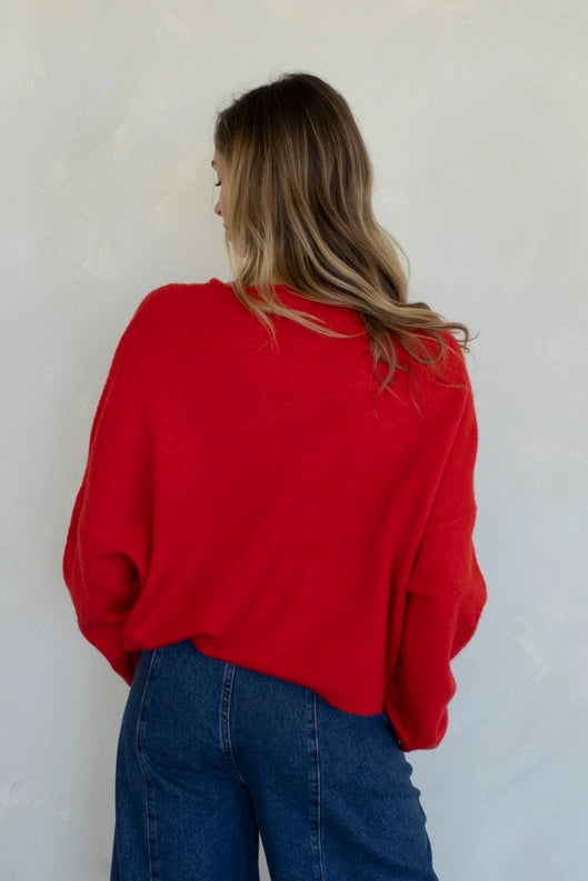 Piper Cardigan Tomato Red