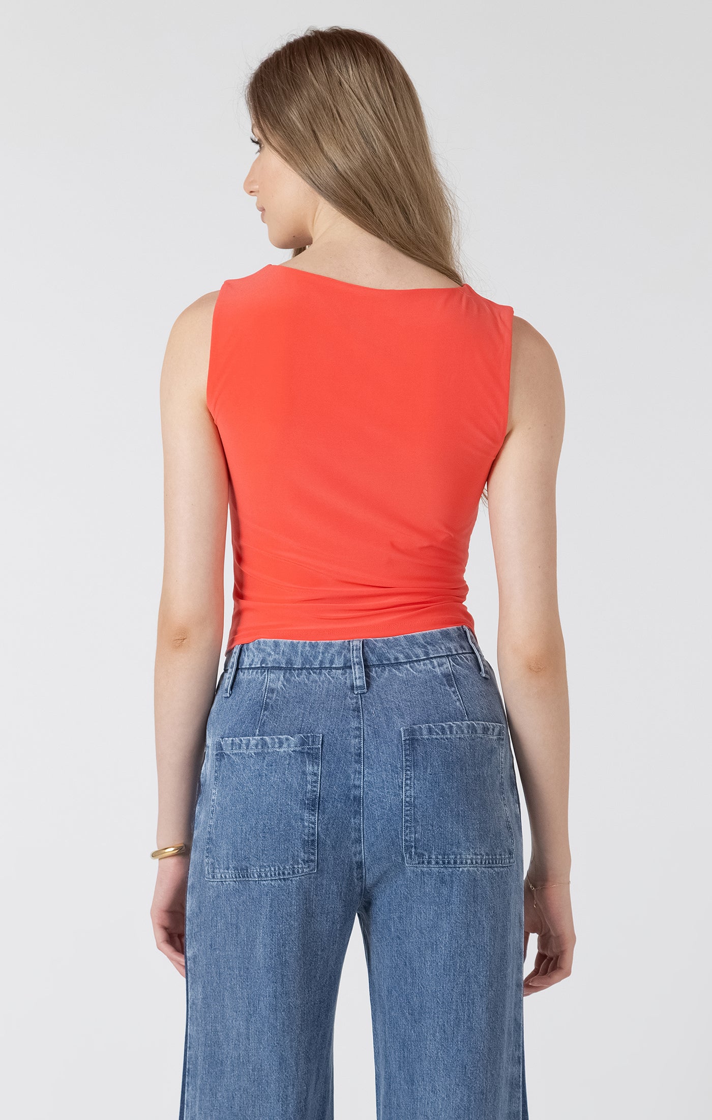 Poppy Shirred Tank