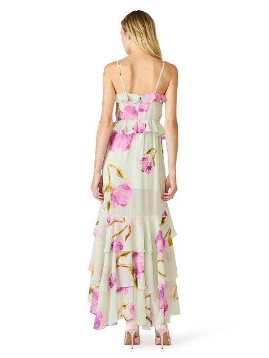 ciara maxi dress Steve Madden Floral Ruffle EnglishRose / 4 Color:violet length silhouette skims the ritual Lisa Shirtwaist Dress in