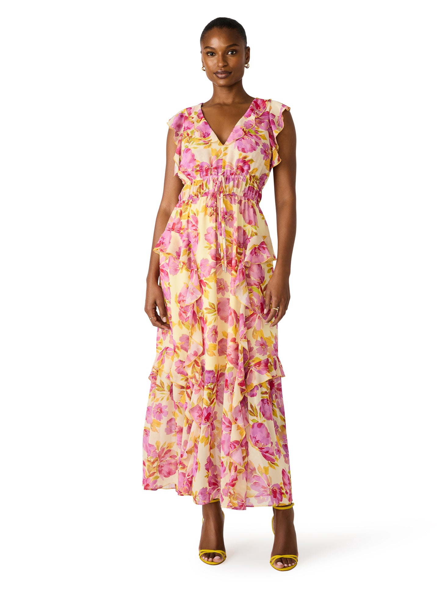 crosby pink dress Pink Flutter Sleeve Dress