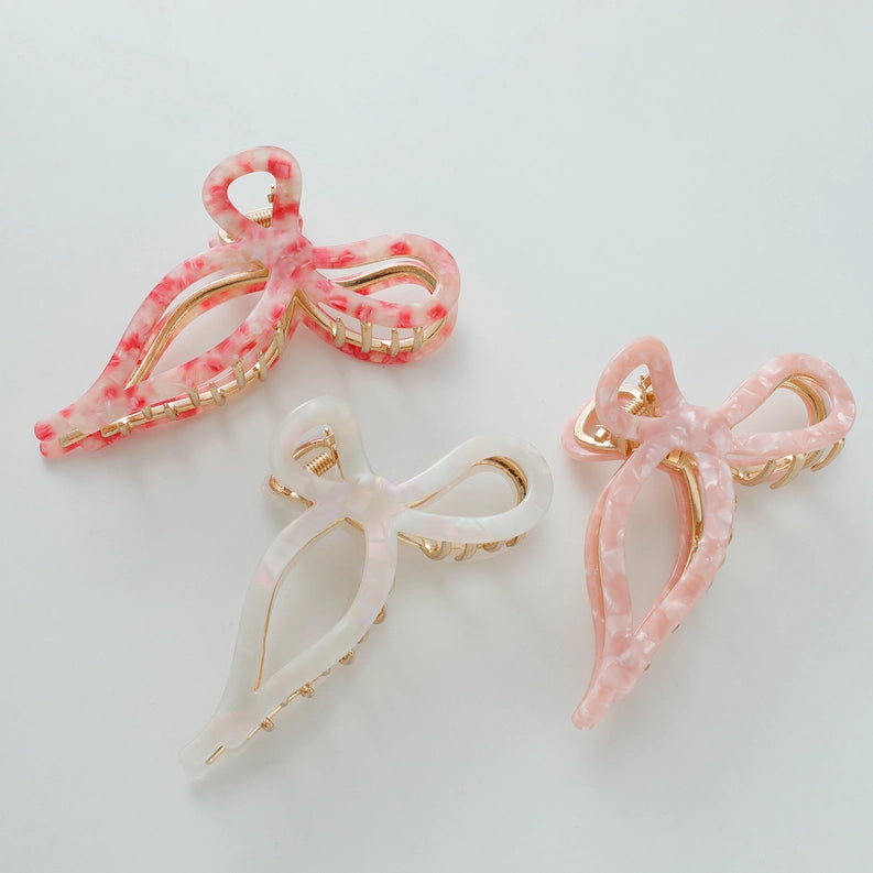 Sabrina Rosé Bow Hair Claw