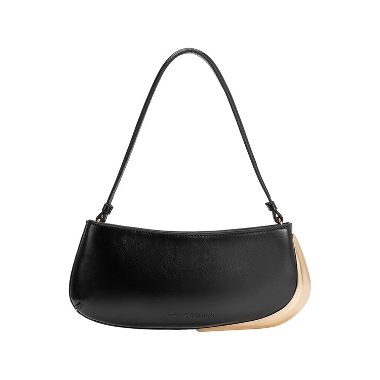 Sade Recycled Vegan Leather Shoulder Bag in Black