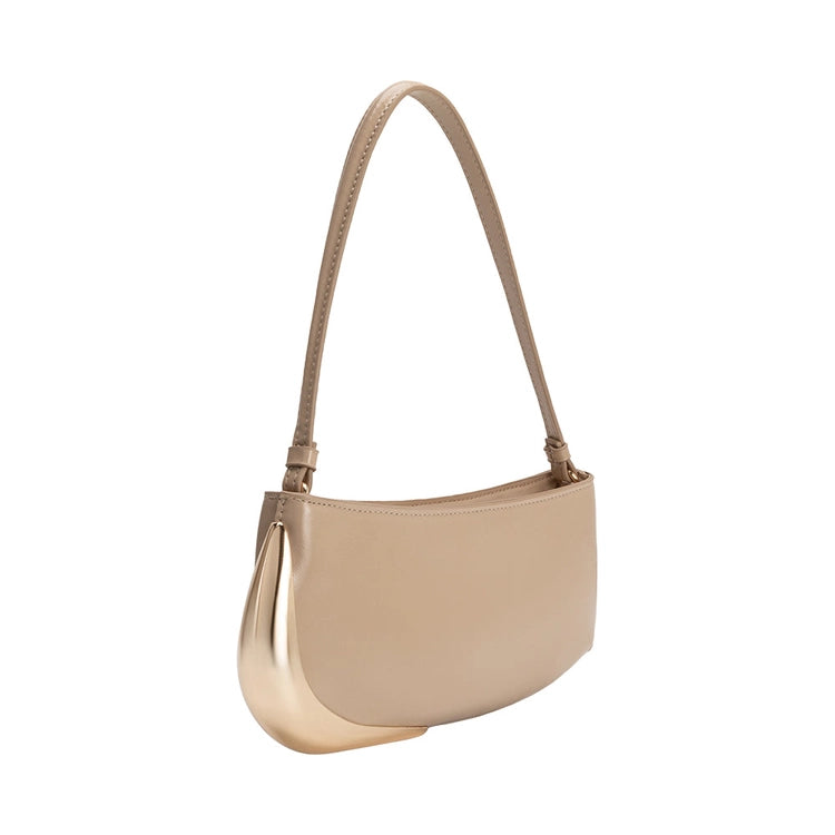 Sade Recycled Vegan Leather Shoulder Bag in Nude