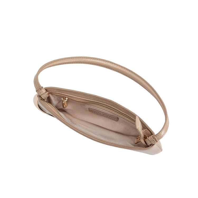 Sade Recycled Vegan Leather Shoulder Bag in Nude