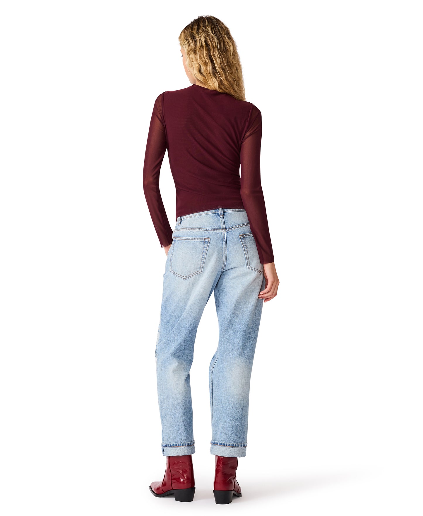 Sandy Mesh Top in Deep Fig