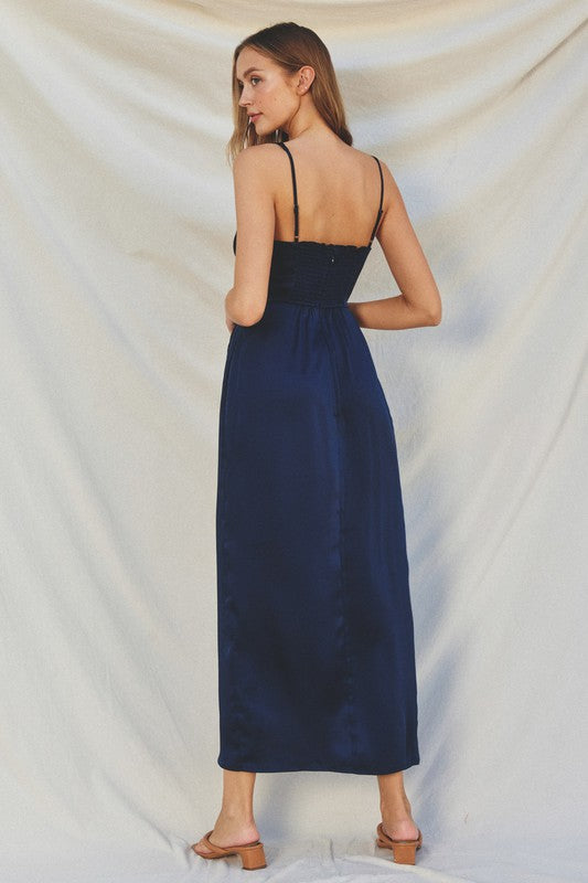 Load image into Gallery viewer, Sara Satin Midi Dress
