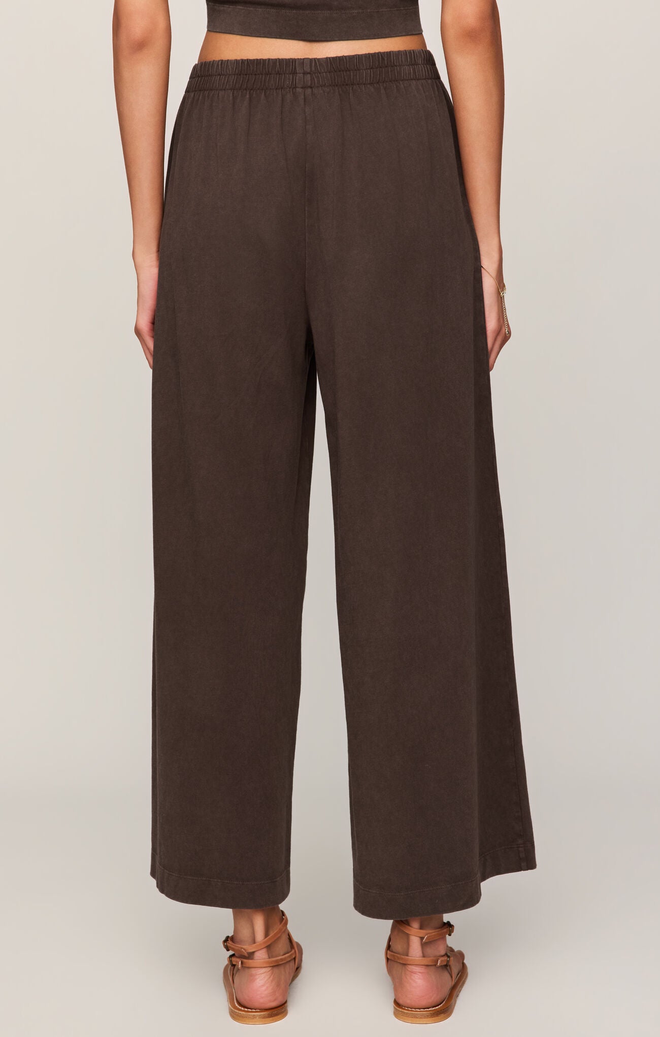 Scout Jersey Crop Flare Pants Dark Chocolate