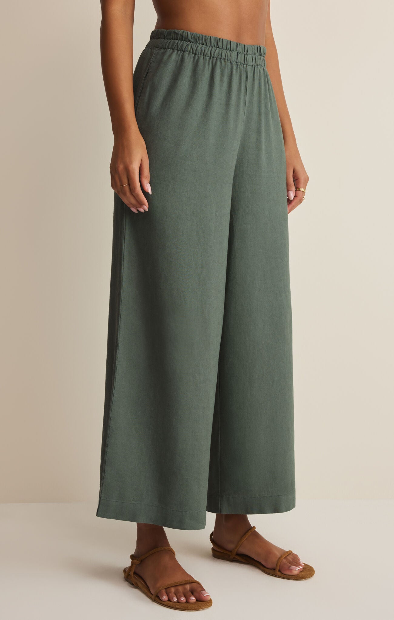 Scout Linen Pant in Everglade