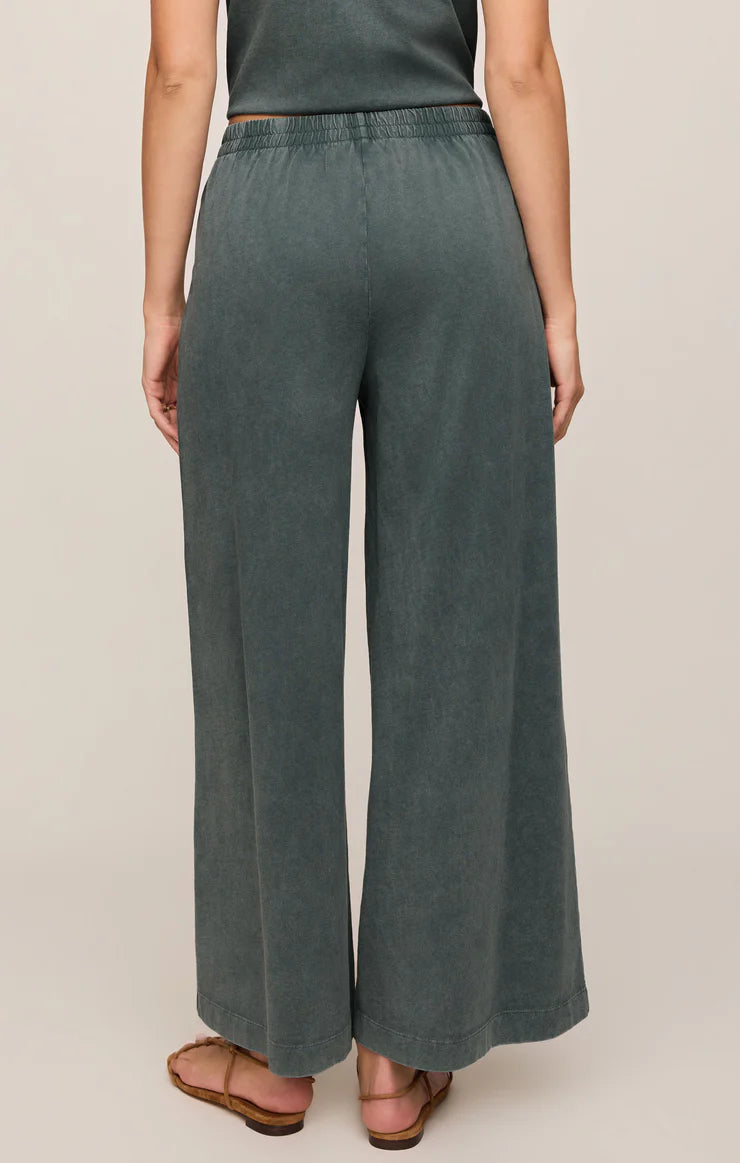 Scout Jersey Crop Flare Pants in Emerald Cove