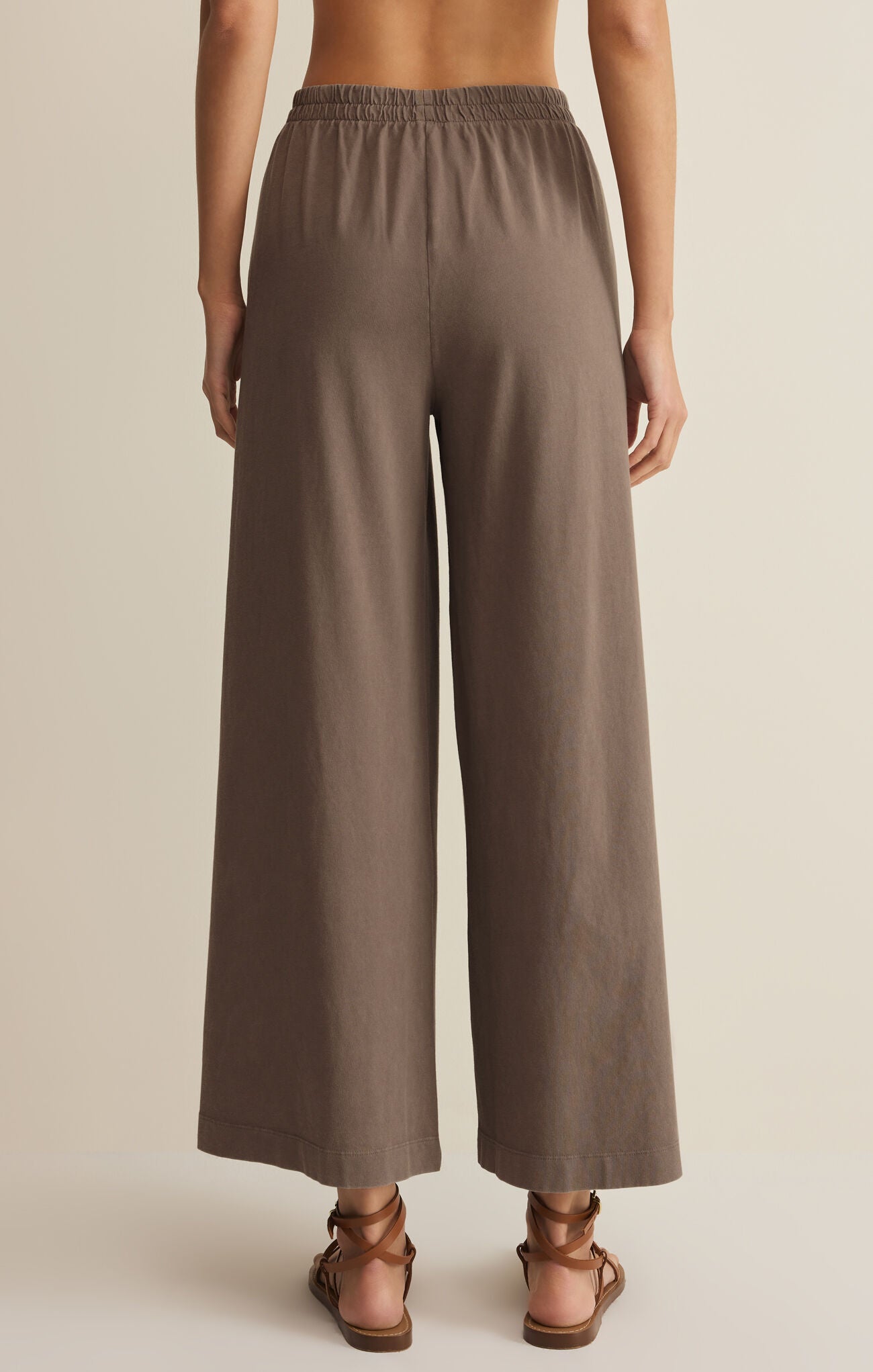 Scout Jersey Crop Flare Pant in Perfectly Taupe