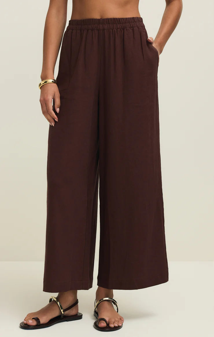 Scout Linen Pant in Chocolate Cherry