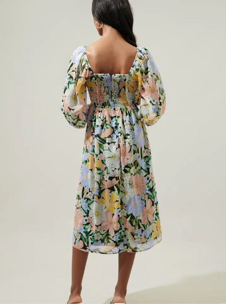 Topanga Floral Midi Dress